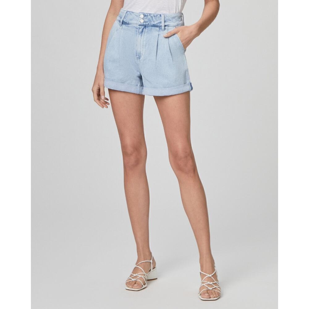 PAIGE Beth High Rise Cuffed Denim Shorts in Sherry Size 29 NWT